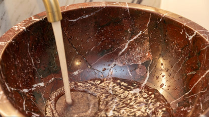 Rosso Levanto Offset Drop Pedestal Sink