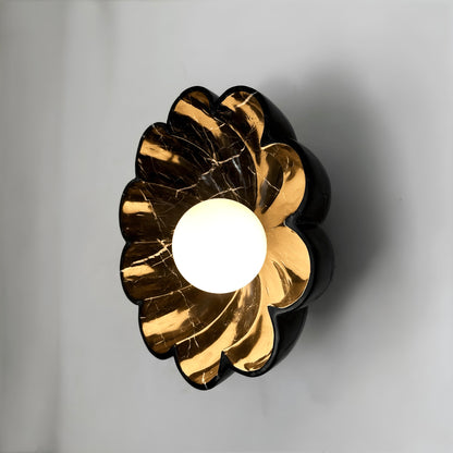 Petra Bloom Wall Sconce – Nero Marquina Marble