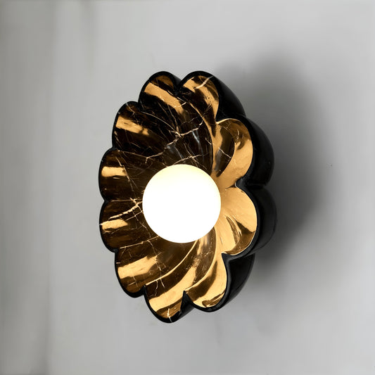 Petra Bloom Wall Sconce – Nero Marquina Marble