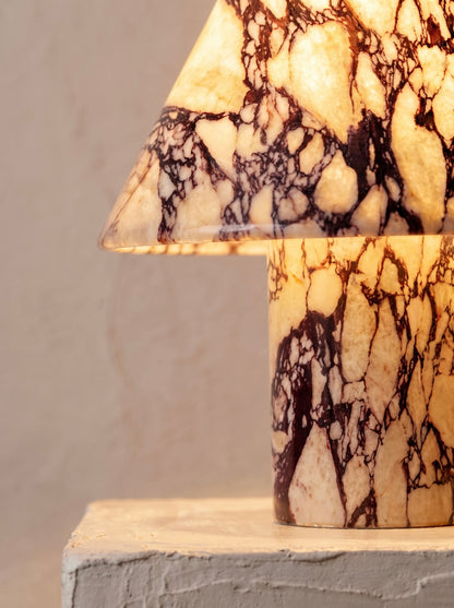 Petra Bloom Table Lamp Made in Calacatta Viola Marble