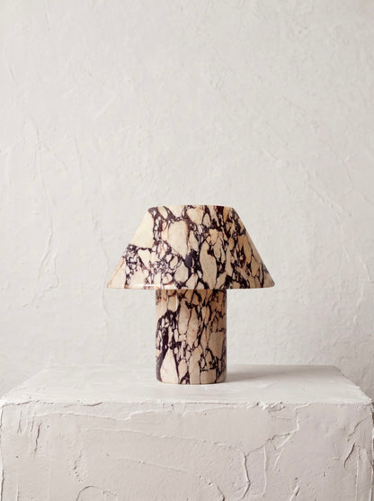 Petra Bloom Table Lamp Made in Calacatta Viola Marble