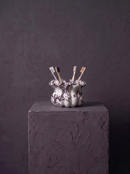 Calacatta Marble Toothbrush Holder Bathroom Decor