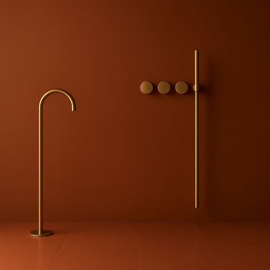 Aurum Curve - Bathtub and Pedestal Sink Faucet