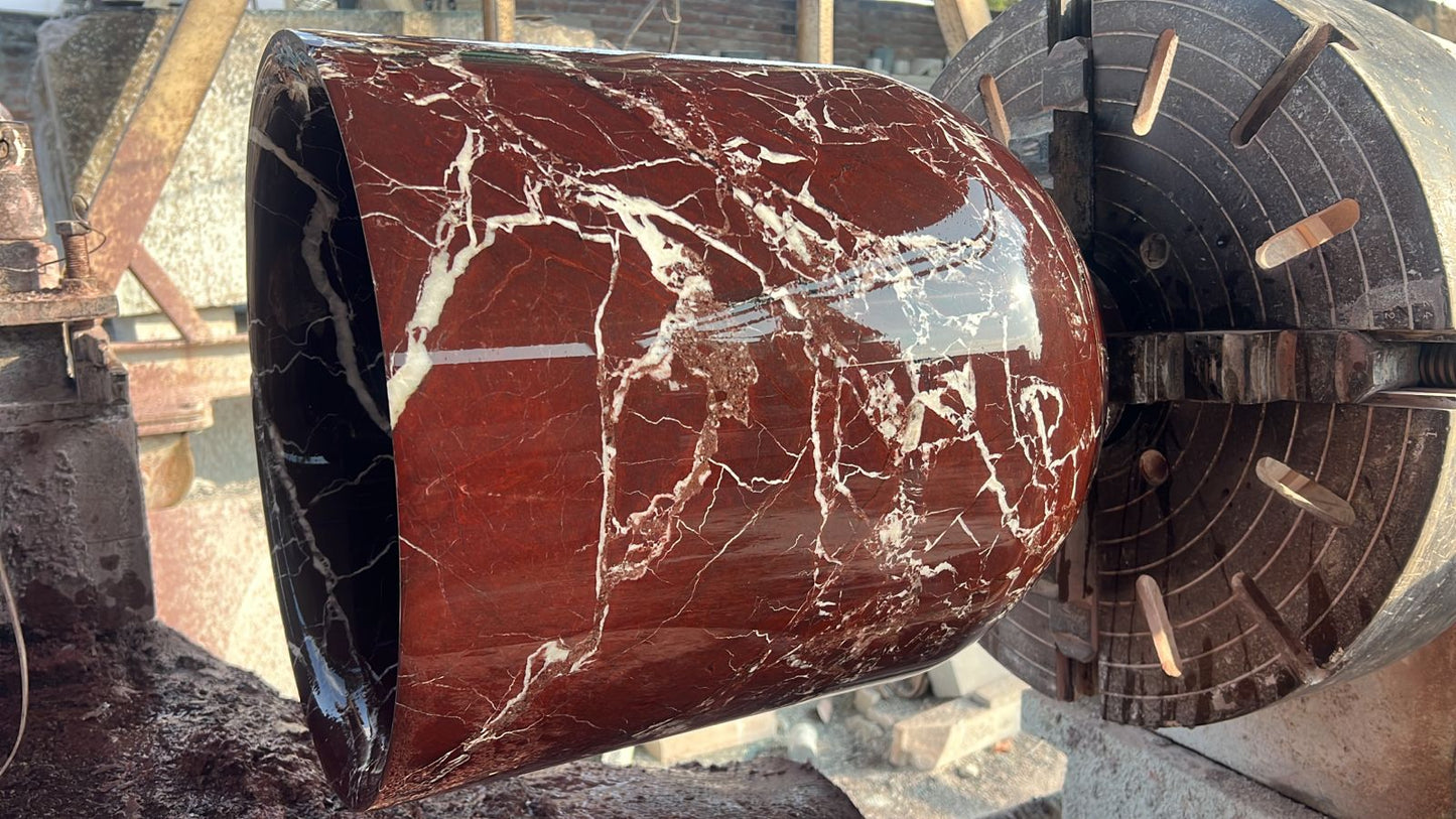 Rosso Levanto Offset Drop Pedestal Sink