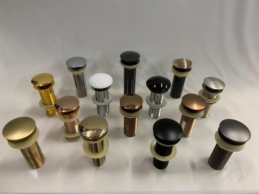 Solid brass pop-up sink plug in gold finish
