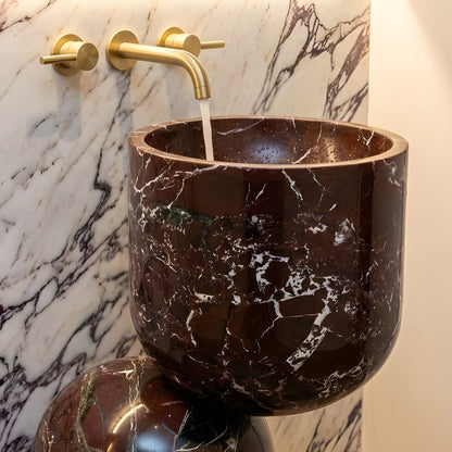 Rosso Levanto Offset Drop Pedestal Sink