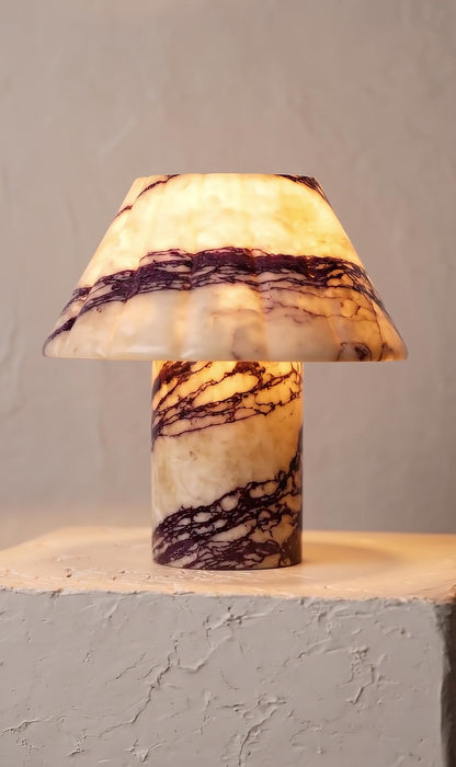Petra Bloom Table Lamp Made in Calacatta Viola Marble